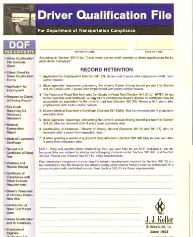 Driver Qualification File Packet - Basic