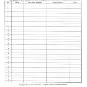 National Safety Code Maintenance Forms
