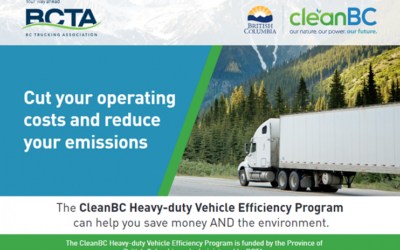 BCTA Announces Next Intake of the CleanBC Heavy-Duty Vehicle Efficiency Program