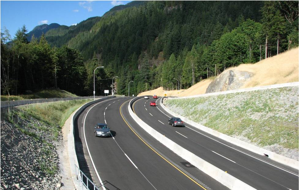 British Columbia highway with cars British Columbia highway with cars